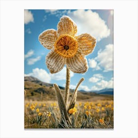 Daffodil Knitted In Crochet 2 Canvas Print