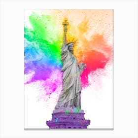Rainbow Statue Of Liberty 1 Canvas Print