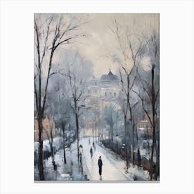 Winter City Park Painting Villa Borghese Gardens Rome 2 Canvas Print
