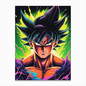Goku Dragon Ball Z Neon Iridescent (11) Canvas Print
