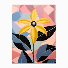 Black Eyed Susan 3 Hilma Af Klint Inspired Pastel Flower Painting Canvas Print