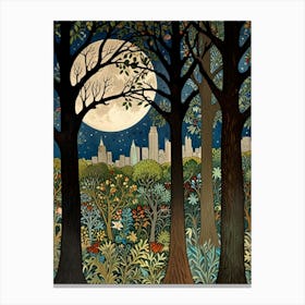 William Morris Full Moon In The Woods 5 Canvas Print