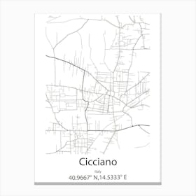 Cicciano,Italy Minimalist Map Canvas Print