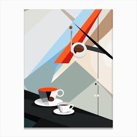 Coffee And Clock Canvas Print