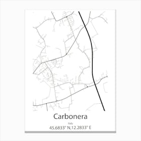 Carbonera,Italy Minimalist Map Canvas Print