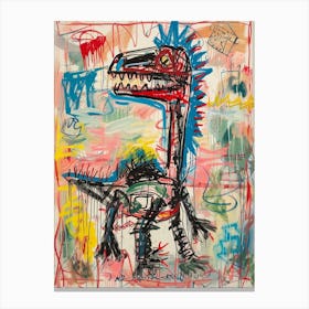 Wild Cartoon Brushstroke Dinosaur 3 Canvas Print