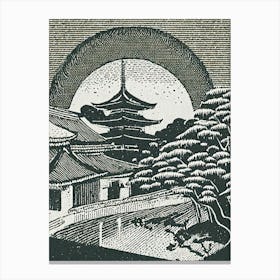 Kyoto Linocut Canvas Print
