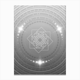 Geometric Glyph in White and Silver with Sparkle Array n.0262 Canvas Print