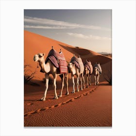 Camels In The Desert 2 Canvas Print