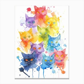 Rainbow Cats 1 Canvas Print