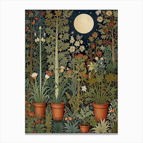 William Morris Garden At Night Canvas Print