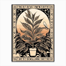 B&W Plant Illustration Zz Plant 5 Canvas Print