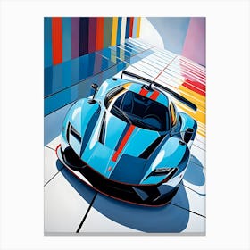Blue Sports Car Canvas Print