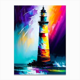 Lighthouse Waterscape Bright Abstract 1 Canvas Print