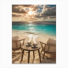 Two Chairs On The Beach Canvas Print