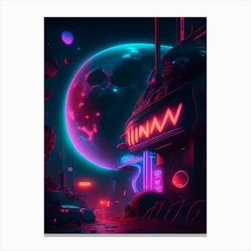 Lunacy Neon Nights Space Canvas Print