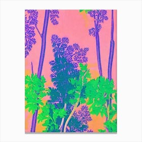 Parsley Root 3 Risograph Retro Poster vegetable Canvas Print