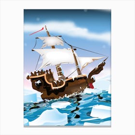 Ship In the Arctic Canvas Print