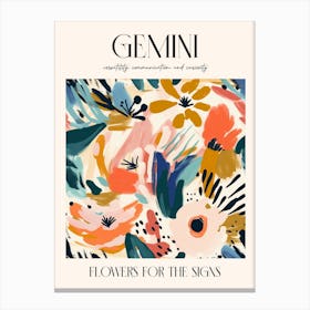 Flowers For The Signs Gemini 1 Zodiac Sign Canvas Print