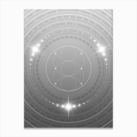 Geometric Glyph in White and Silver with Sparkle Array n.0148 Canvas Print