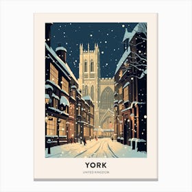 Winter Night  Travel Poster York United Kingdom 1 Canvas Print