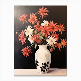 Bouquet Of Autumn Snowflake Flowers, Fall Florals Painting 1 Canvas Print