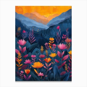 Sunset In The Mountains Canvas Print