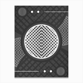 Geometric Glyph Abstract Array in White and Gray n.0083 Canvas Print