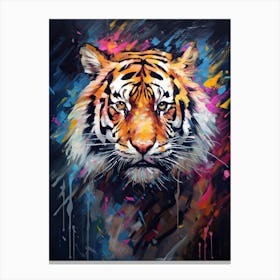 Tiger Art In Neo Impressionism Style 2 Canvas Print