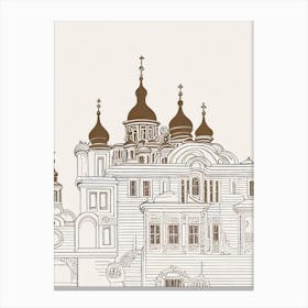 Kiev Pechersk Lavra 2 Kiev Boho Landmark Illustration Canvas Print