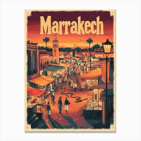 Aihrgdesign A Classic 1960s Travel Poster For Marrakech 1 Canvas Print