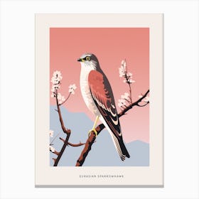 Minimalist Eurasian Sparrowhawk 1 Bird Poster Canvas Print