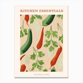 Vegetables & Herbs Pattern 2 Poster Canvas Print