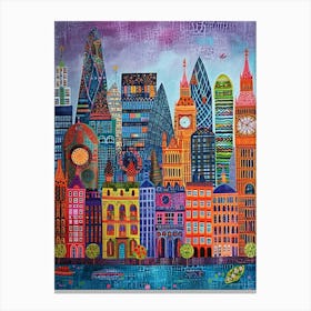 Kitsch Colourful London 4 Canvas Print