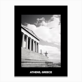 Poster Of Athens, Greece, Mediterranean Black And White Photography Analogue 1 Canvas Print