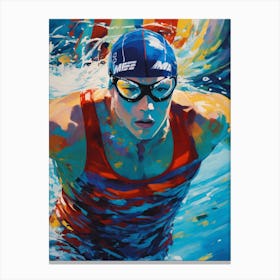 Swimmer In The Pool Canvas Print