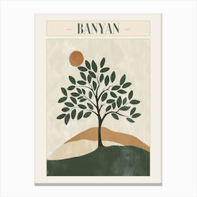 Banyan Tree Minimal Japandi Illustration 4 Poster Canvas Print