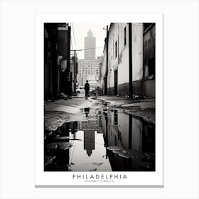 Poster Of Philadelphia, Black And White Analogue Photograph 2 Canvas Print