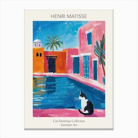 Henri Matisse Cat In Morocco Pool Summer Painting Canvas Print
