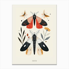 Colourful Insect Illustration Moth 33 Poster Canvas Print