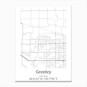 Greeley,United States Minimalist Map Toile