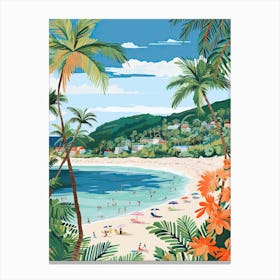 Patong Beach, Phuket, Thailand, Matisse And Rousseau Style 4 Canvas Print