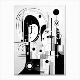 Communication Abstract Black And White 4 Canvas Print