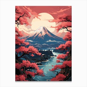 Fuji Mountain Cherry Blossoms Canvas Print