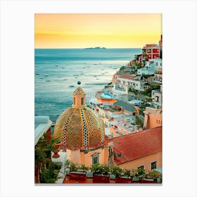 Positano, Amalfi Coast, Campania, Sorrento, Italy Canvas Print