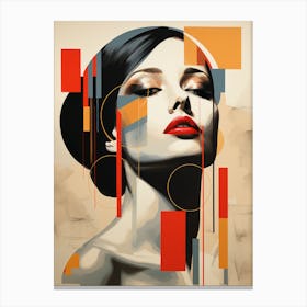 Beautiful woman - Abstract minimalist image in Bauhaus 2 Canvas Print