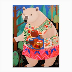 Maximalist Animal Painting Wombat Canvas Print