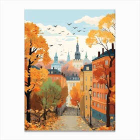 Stockholm In Autumn Fall Travel Art 4 Canvas Print