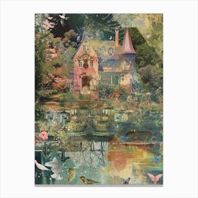 Fairytale Pond Scrapbook Collage 6 Canvas Print