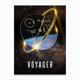 NASA Voyager 1 Golden Record, 3D - Space poster, Science poster Canvas Print